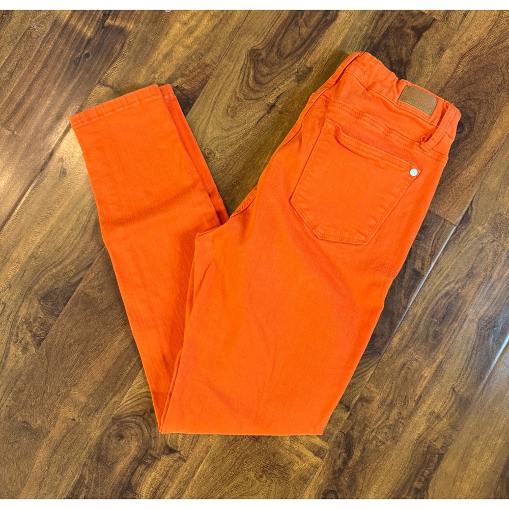 Judy Blue Orange Skinny Jeans Chic 7/28 High Rise Stretch Fun Color Summer Women